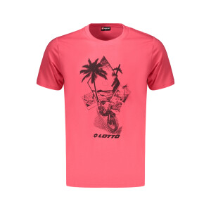 LOTTO Ανδρικό Κόκκινο T-shirt με στρογγυλή λαιμόκοψη και λογότυπο