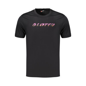LOTTO Ανδρικό Μαύρο T-shirt με στρογγυλή λαιμόκοψη και λογότυπο