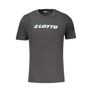 LOTTO Ανδρικό Μαύρο T-shirt με στρογγυλή λαιμόκοψη και λογότυπο