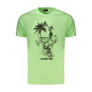 LOTTO Ανδρικό Πράσινο T-shirt με στρογγυλή λαιμόκοψη και λογότυπο