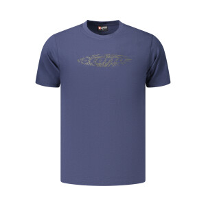 LOTTO Ανδρικό Μπλε T-shirt με στρογγυλή λαιμόκοψη και λογότυπο