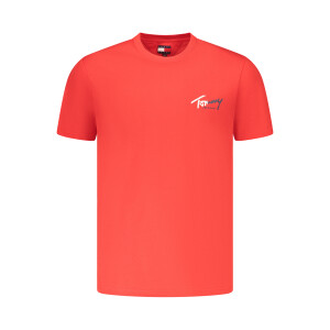 Tommy Hilfiger ανδρικό κόκκινο t-shirt με στρογγυλή λαιμόκοψη και λογότυπο