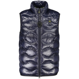 Blauer APPAREL Ανδρικό Μπλε Αμάνικο Μπουφάν με φερμουάρ και λογότυπο