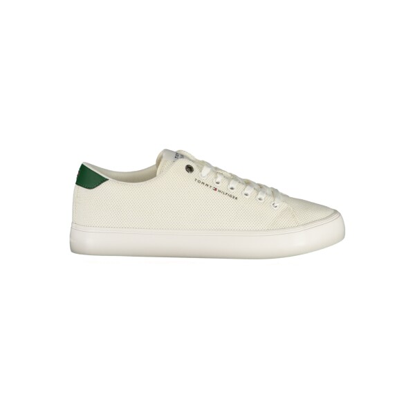 Tommy Hilfiger ανδρικά sneakers σε λευκό χρώμα με πράσινες λεπτομέρειες
