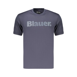 Blauer APPAREL ανδρικό μπλε t-shirt με στρογγυλή λαιμόκοψη και print λογότυπο