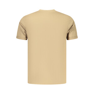 COVERI MOVING Ανδρικό Καφέ T-Shirt με στρογγυλή λαιμόκοψη και print