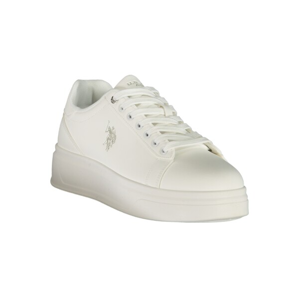 U.S. POLO ASSN.. Ανδρικά Λευκά Sneakers με κορδόνια και λογότυπο