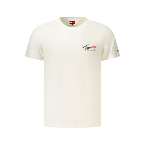 Tommy Hilfiger ανδρικό λευκό t-shirt με στρογγυλή λαιμόκοψη και print λογότυπο