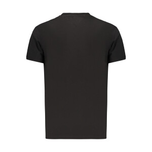 Tommy Hilfiger ανδρικό μαύρο T-shirt με στρογγυλή λαιμόκοψη και print λογότυπο