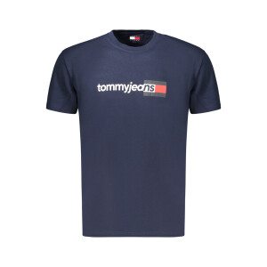 Tommy Hilfiger ανδρικό t-shirt σε μπλε χρώμα με στρογγυλή λαιμόκοψη και print λογότυπο
