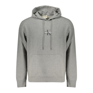 Calvin Klein ανδρικό γκρι φούτερ με φερμουάρ και κουκούλα