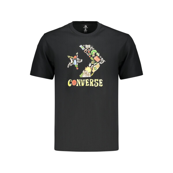 CONVERSE Ανδρικό Μαύρο T-shirt με στρογγυλή λαιμόκοψη και λογότυπο