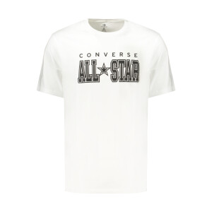Converse Ανδρικό Λευκό T-shirt με στρογγυλή λαιμόκοψη και λογότυπο