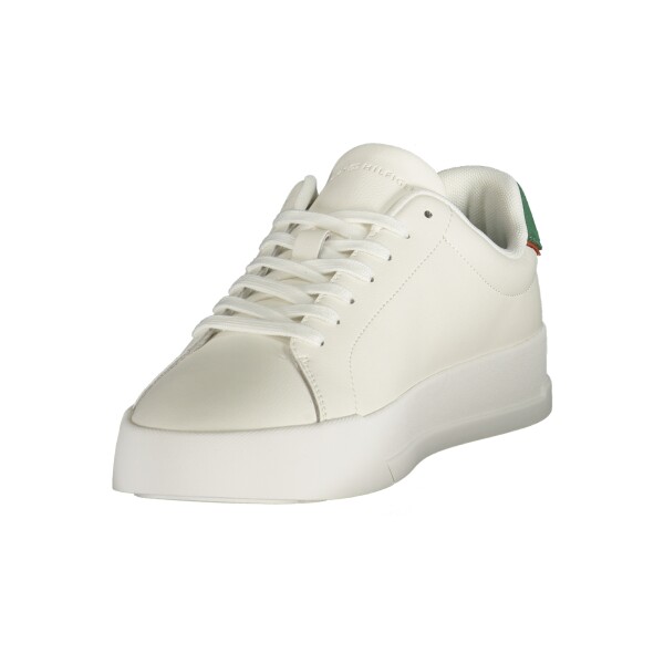 Tommy Hilfiger ανδρικά λευκά sneakers με πράσινες λεπτομέρειες