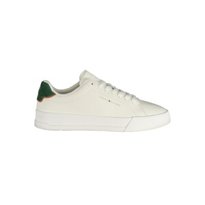 Tommy Hilfiger ανδρικά λευκά sneakers με πράσινες λεπτομέρειες