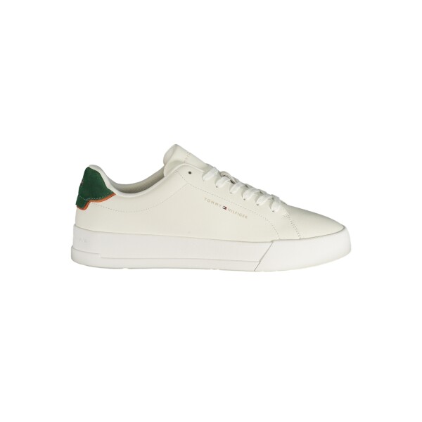 Tommy Hilfiger ανδρικά λευκά sneakers με πράσινες λεπτομέρειες