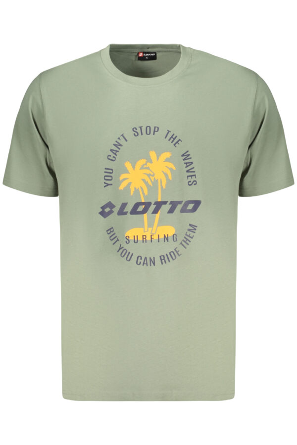LOTTO Ανδρικό Πράσινο T-shirt με στρογγυλή λαιμόκοψη και λογότυπο