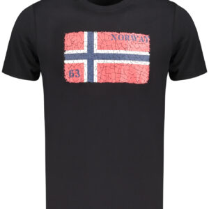 NORWAY 1963 Ανδρικό Μαύρο T-shirt με στρογγυλή λαιμόκοψη και print λογότυπο