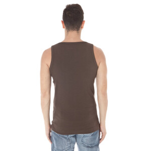 ZUELEMENTS Ανδρικό Καφέ Αμάνικο T-shirt με print και λογότυπο