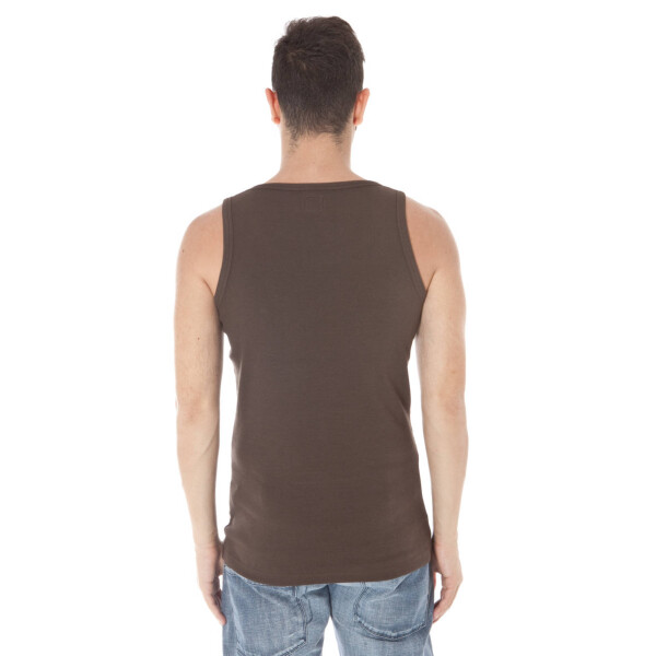ZUELEMENTS Ανδρικό Καφέ Αμάνικο T-shirt με print και λογότυπο