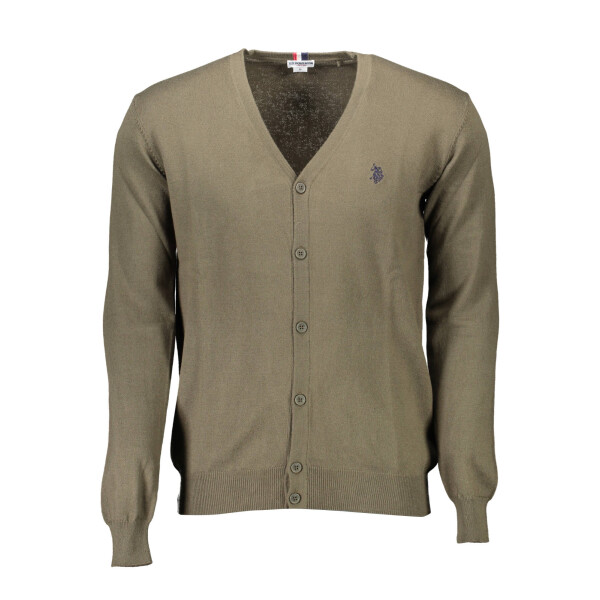 U.S. POLO ASSN.. Ανδρική Πράσινη Ζακέτα με V λαιμόκοψη