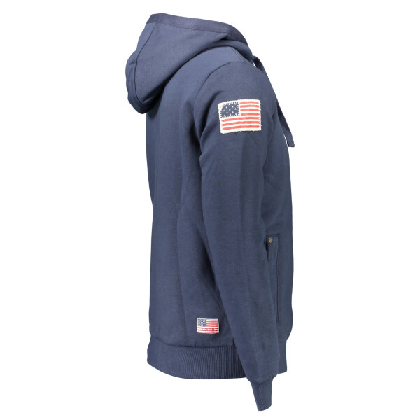 U.S. POLO ASSN.. Ανδρικό Μπλε Φούτερ με Φερμουάρ και Κουκούλα