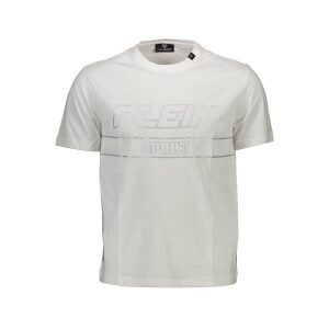 PLEIN SPORT Ανδρικό Λευκό T-shirt με print λογότυπο