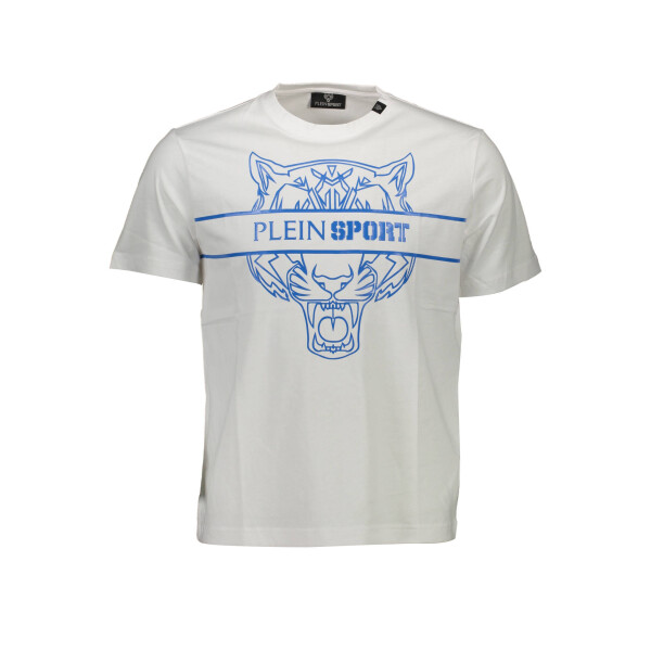 PLEIN SPORT Ανδρικό Λευκό T-shirt με κοντά μανίκια και λογότυπο