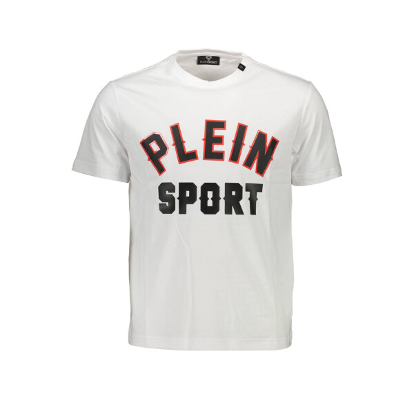 PLEIN SPORT Ανδρικό Λευκό T-shirt με στρογγυλή λαιμόκοψη