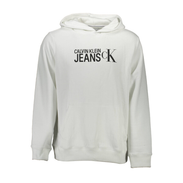 Calvin Klein ανδρικό λευκό φούτερ με κουκούλα και λογότυπο