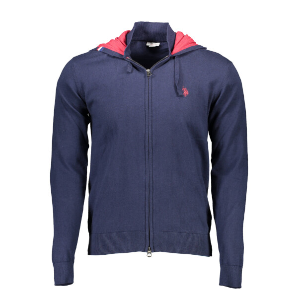 U.S. POLO ASSN.. Ανδρική Μπλε Ζακέτα με κουκούλα και φερμουάρ